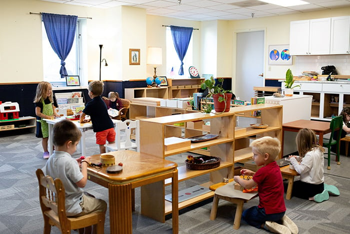 Students learn hands on at St. Monica’s Montessori in Fargo, ND, thanks to Gate City Bank’s help during a child care shortage