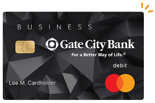 Example of Gate City Bank black debit card for business bank accounts